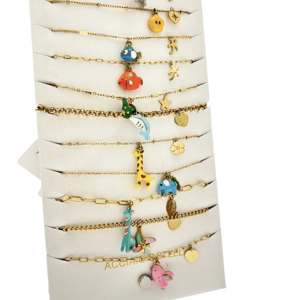 Mix Smaltati-12pz Collane in Acciaio - CL-765-101