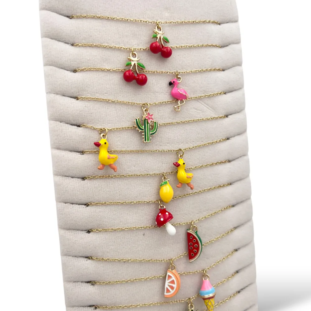 Mix Smaltati-24pz Collane corte in Acciaio - CL-413-3765