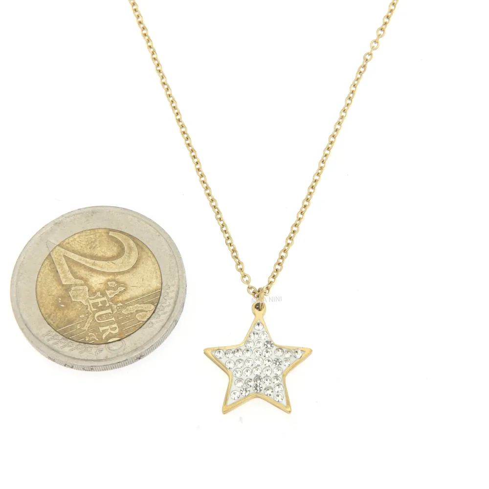 CAC6374-Stella - Girocollo in Acciaio con Strass_Oro Giallo_2