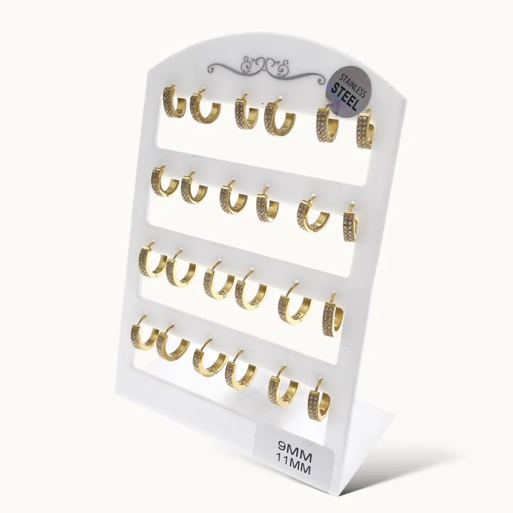 Cerchio con Strass -Orecchini in Acciaio - OR-103-AA4658E