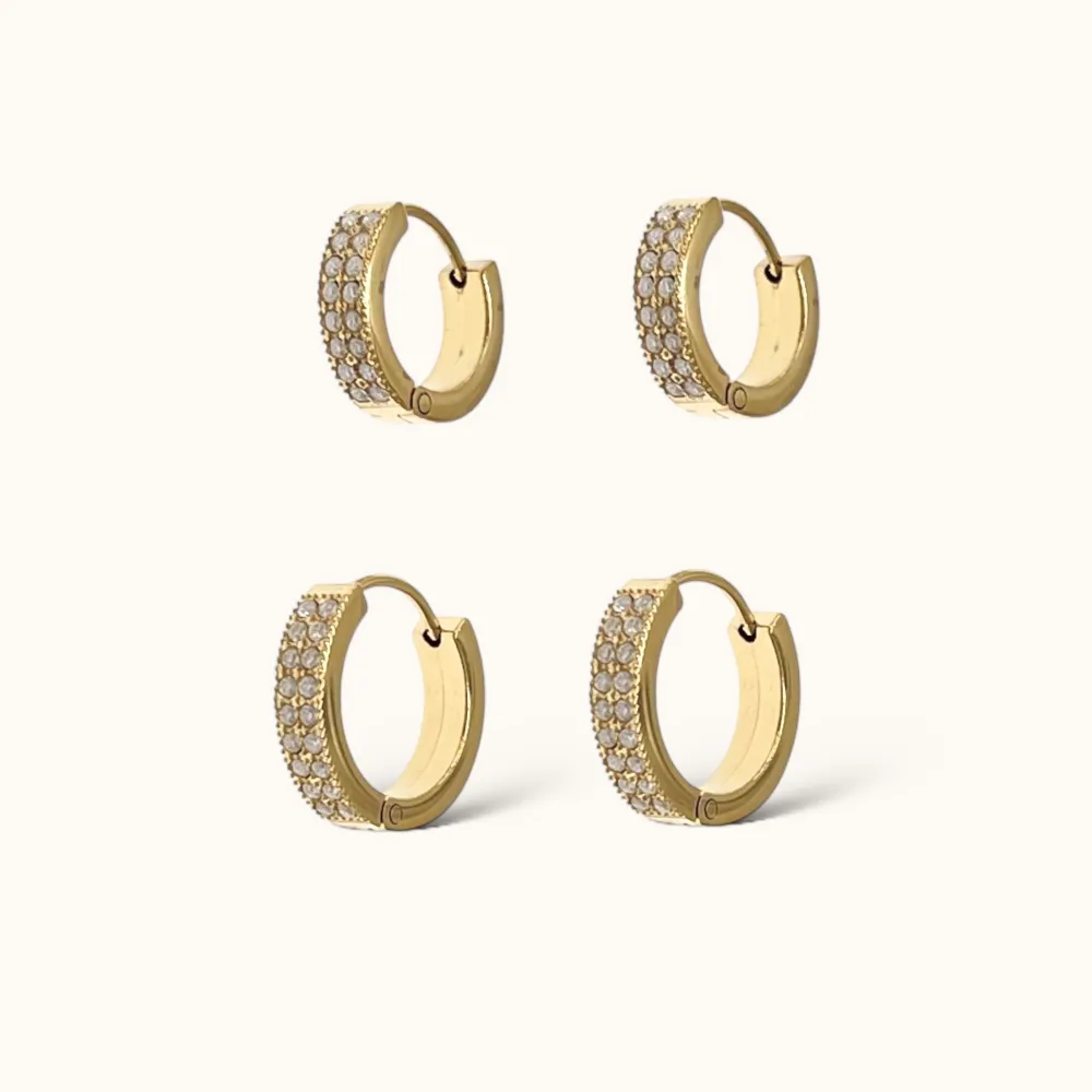 Cerchio con Strass -Orecchini in Acciaio - OR-103-AA4658E