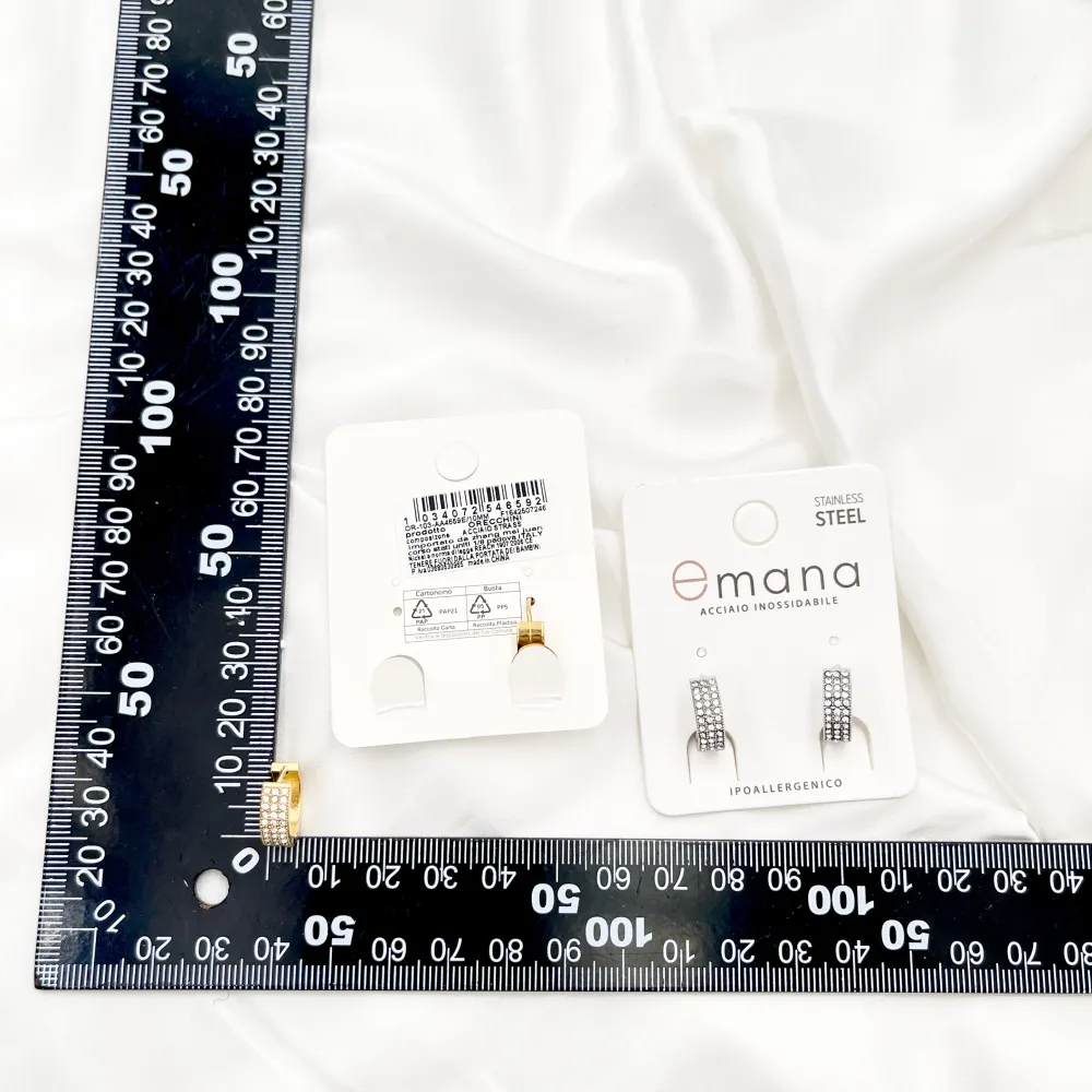 Cerchio con Strass -Orecchini in Acciaio - OR-103-AA4659E