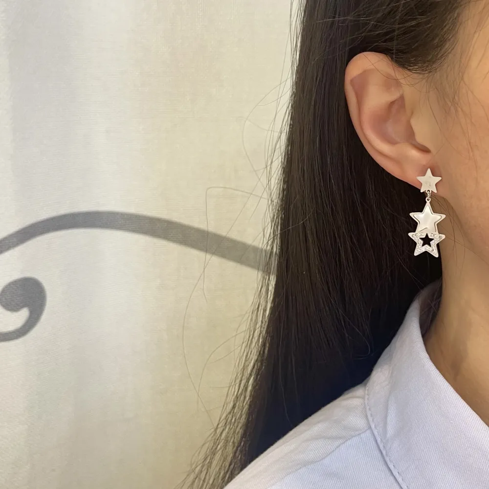 Stella di Fritillaria -Orecchini in Acciaio-Orecchini in madreperla - OR-413-1267