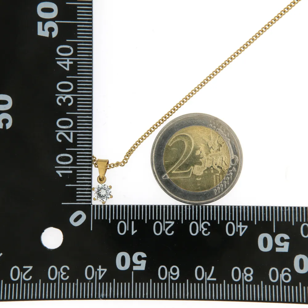 CAC6415-Punto Luce 5mm a 6 griffe- Collana Corta in Acciaio_2