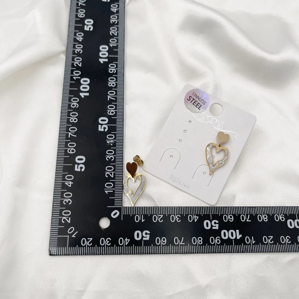 cuore di Fritillaria -Orecchini in Acciaio-Orecchini in madreperla - OR-413-1270