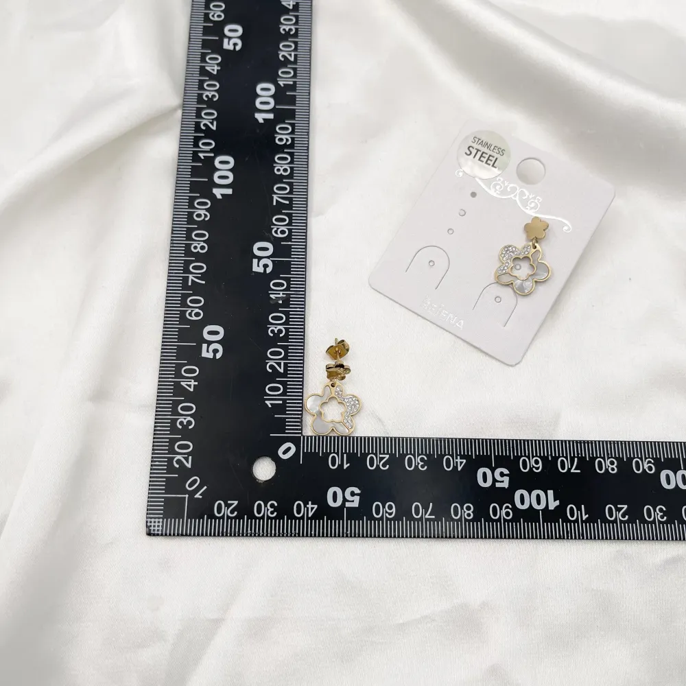 Fiori di Fritillaria -Orecchini in Acciaio-Orecchini in madreperla - OR-413-1271