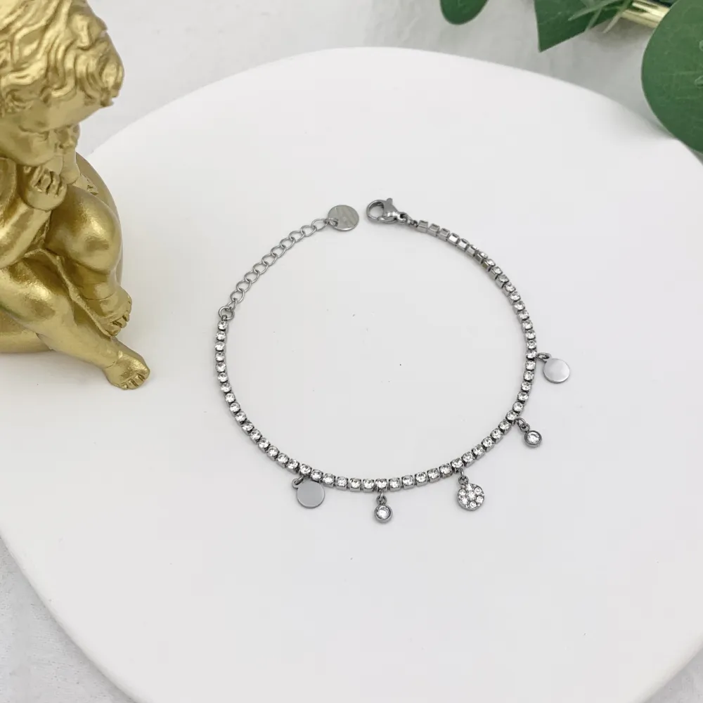 Tennis con Tondo-Bracciale in Acciaio - BAC-103-AA2527B Tondo