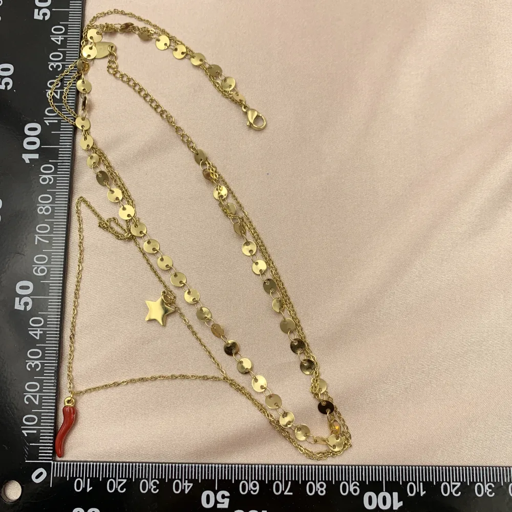 CAC7062-Multifilo con Cornino-Collana Corta in Acciaio_2