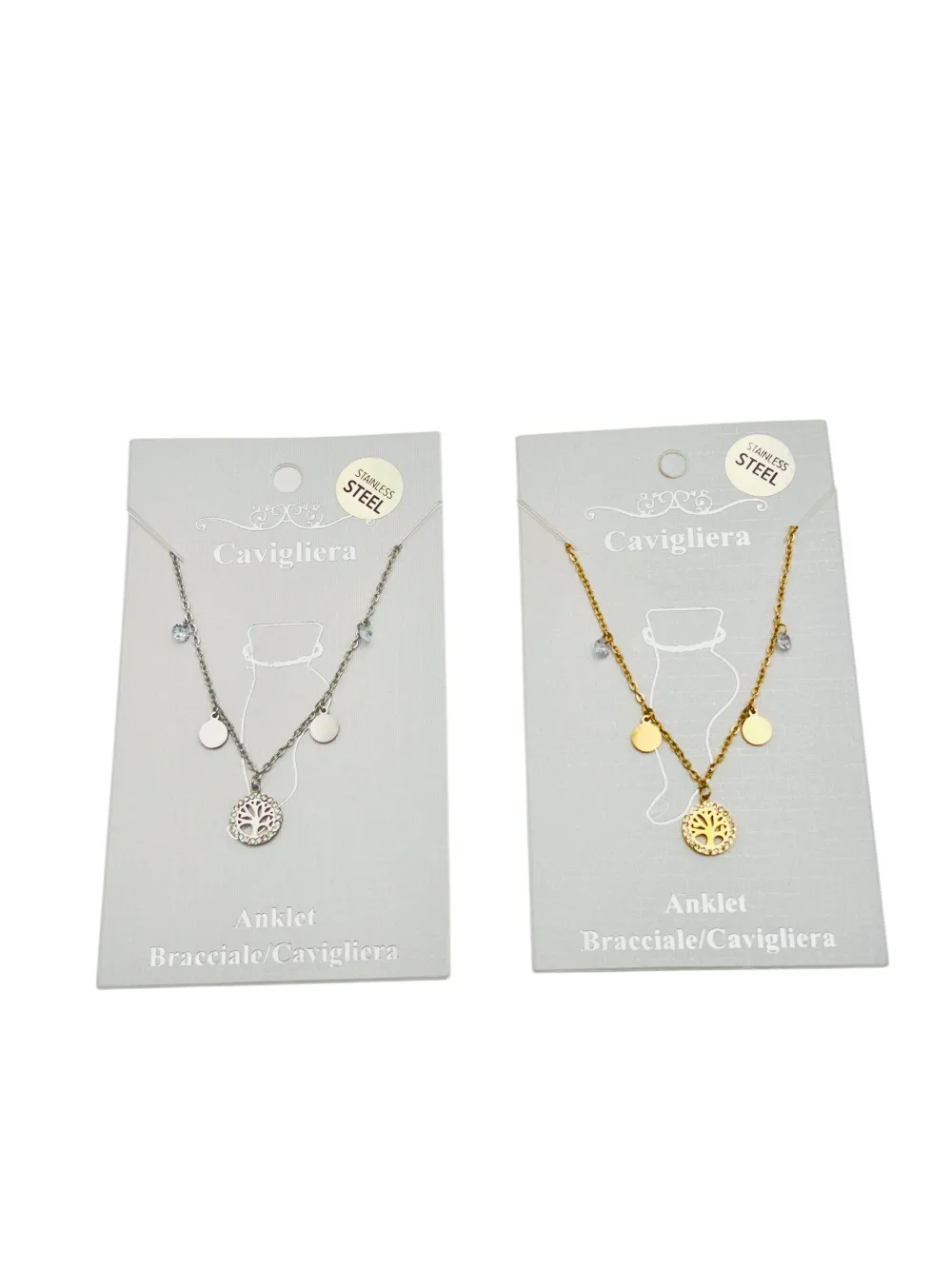 Albero della Vita con p.luce-Cavigliera in Acciaio - CA-103-AA1554B