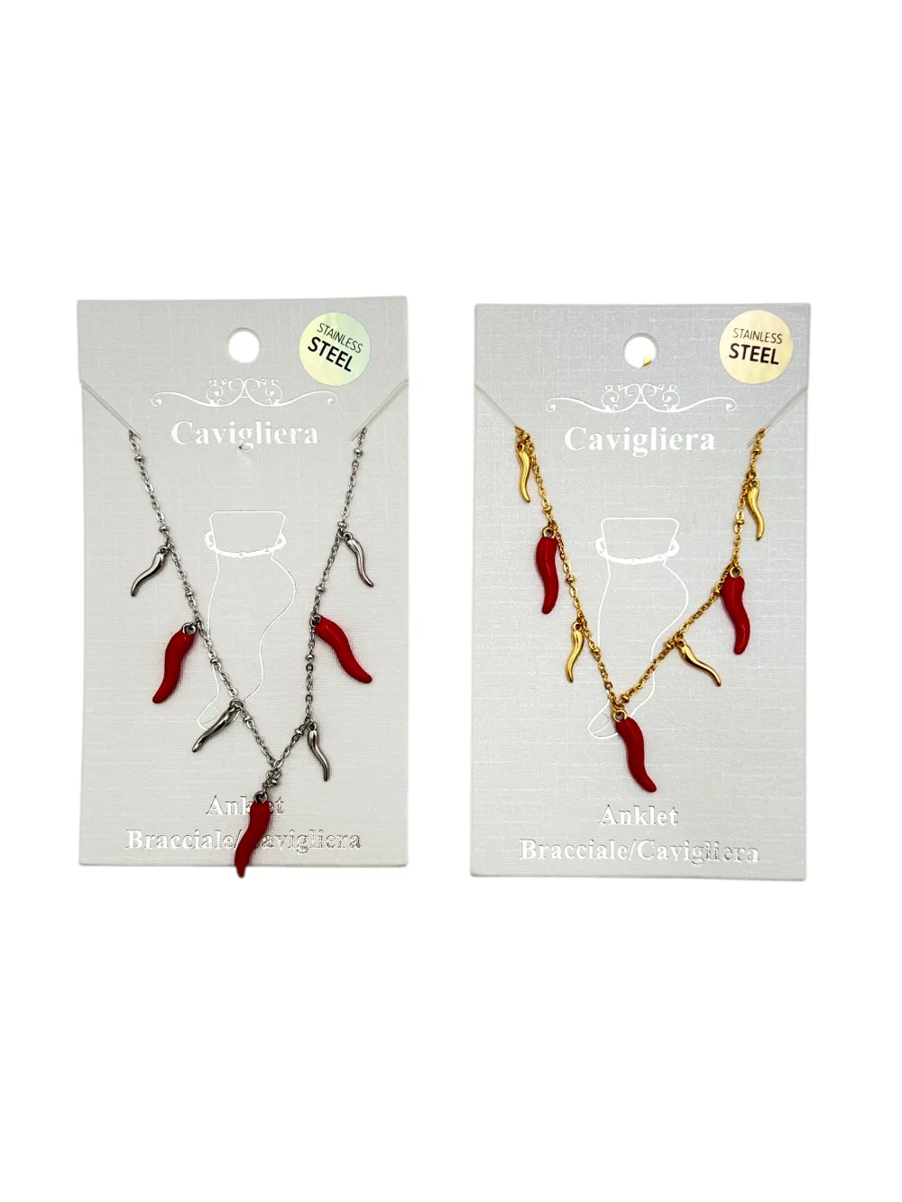 Cornino- Multi Pendenti Caviglie in Acciaio - CA-103-AA1555B