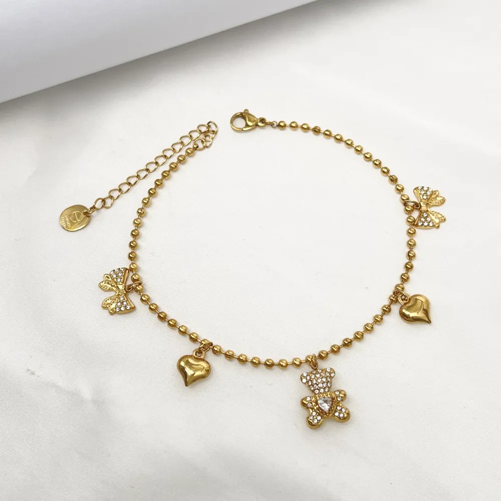 Fiocco Orsetto - Multi Pendenti Caviglie in Acciaio - CV-103-AA5532B