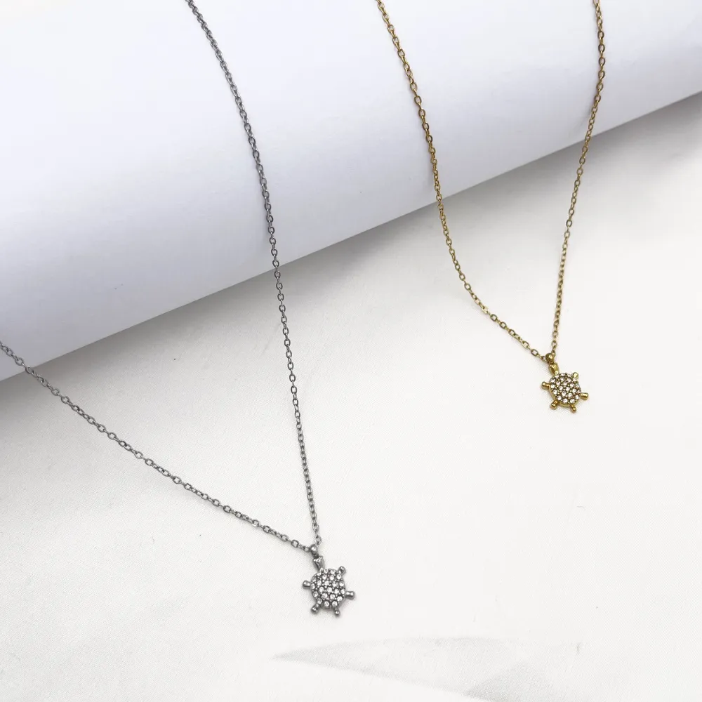 Tartaruga -Collana Corta in Acciaio - CL-795-10538