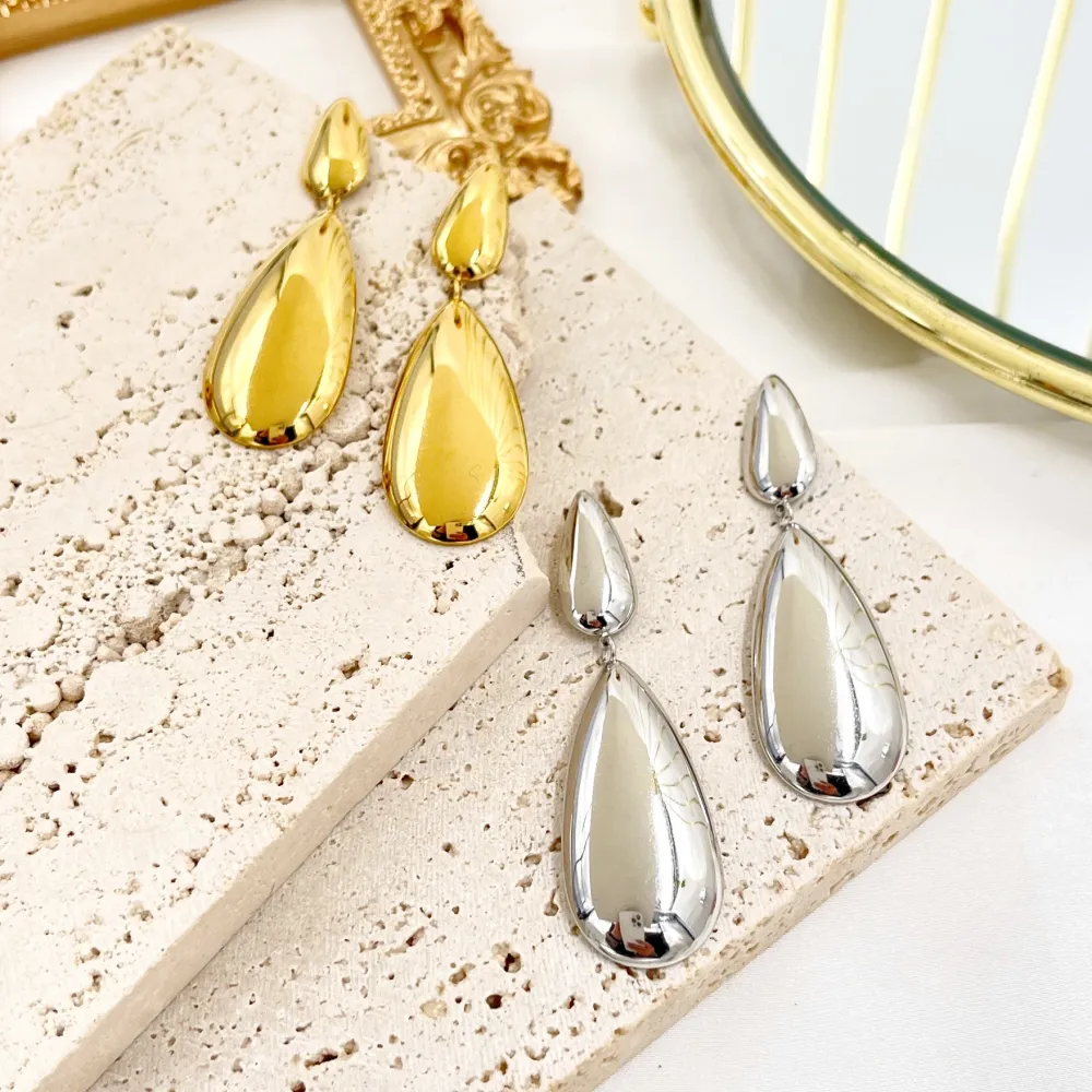 specchio rotondo-Orecchini in Acciaio - OR-450-733