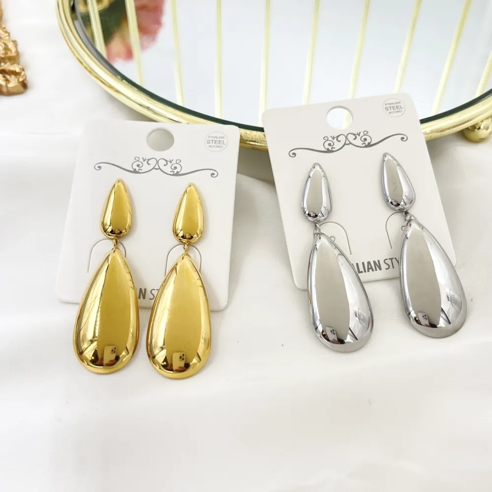 specchio rotondo-Orecchini in Acciaio - OR-450-733