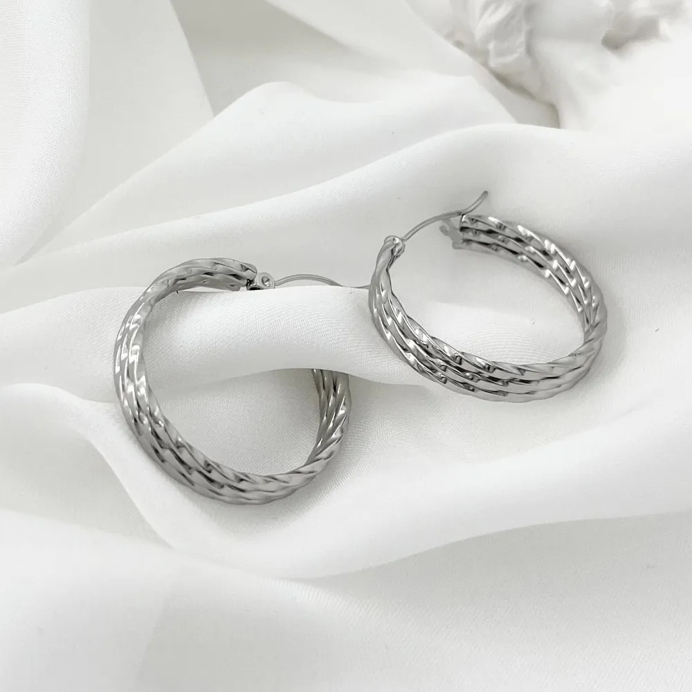 Cerchio  Ovale-Orecchini in Acciaio - OR-445-25