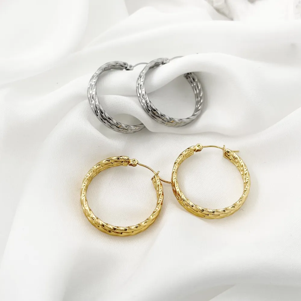 Cerchio  Ovale-Orecchini in Acciaio - OR-445-25