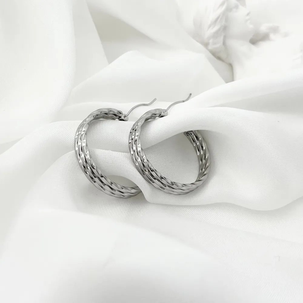 Cerchio  Ovale-Orecchini in Acciaio - OR-445-25