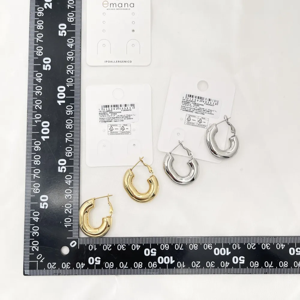 Cerchio Intrecciato -Orecchini in Acciaio - OR-103-AA6563E