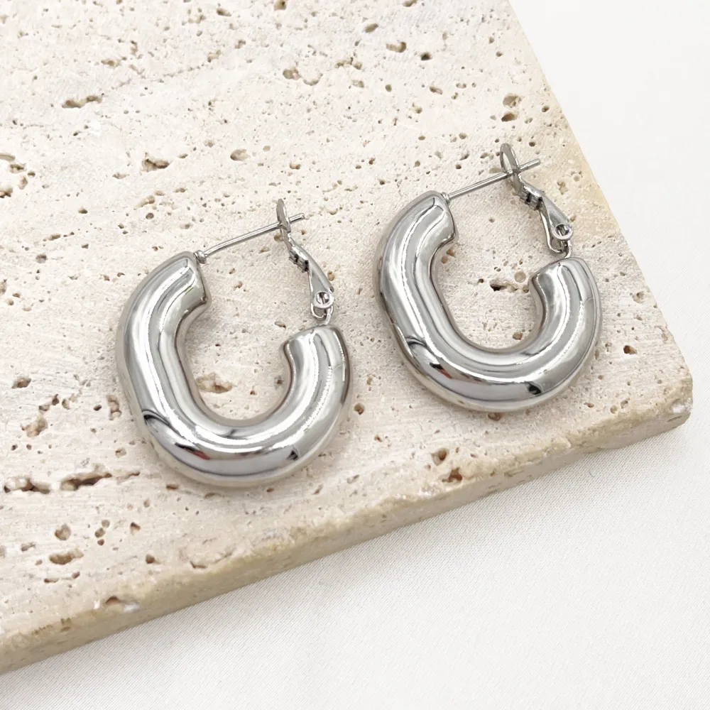 Cerchio Intrecciato -Orecchini in Acciaio - OR-103-AA6563E