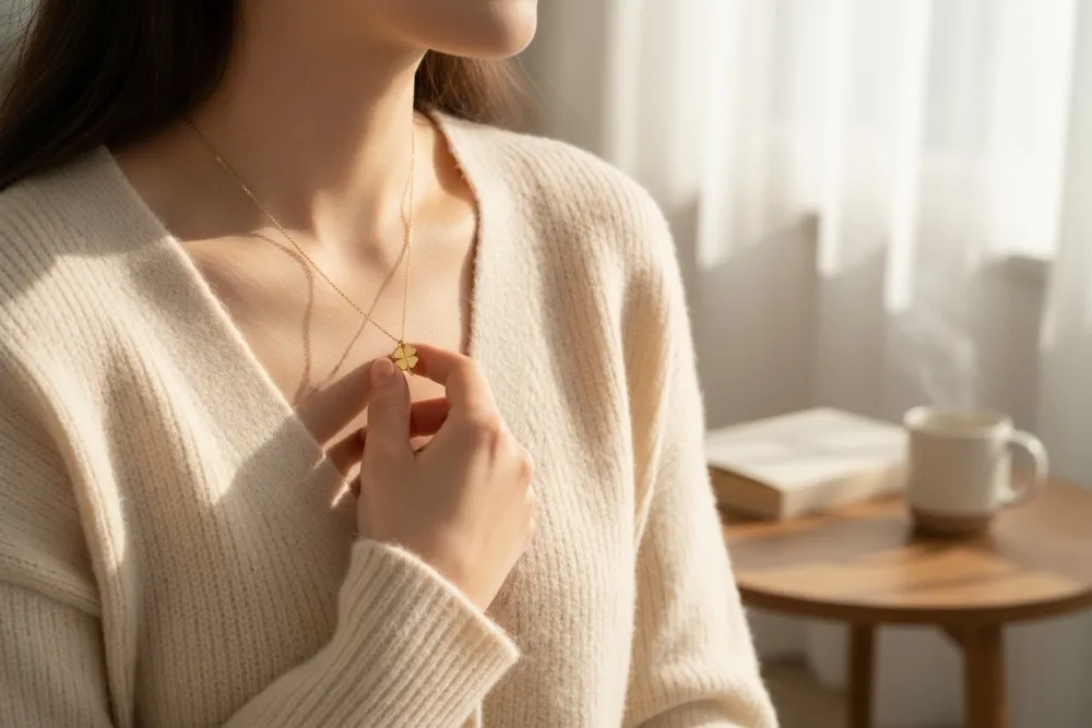 Quadrifoglio-Collana Corta in Acciaio - CL-413-3729