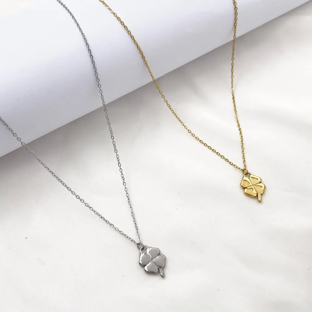 Quadrifoglio-Collana Corta in Acciaio - CL-413-3729