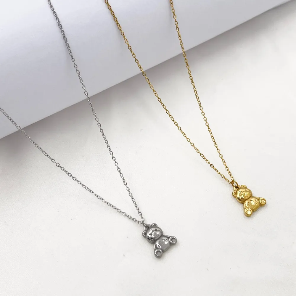 Orsetto-Collana Corta in Acciaio - CL-413-3732