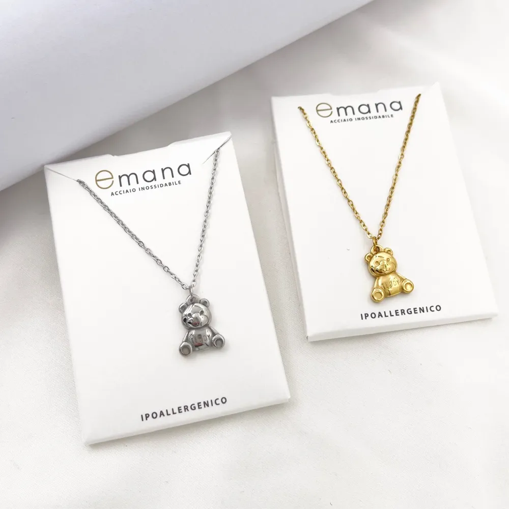 Orsetto-Collana Corta in Acciaio - CL-413-3732