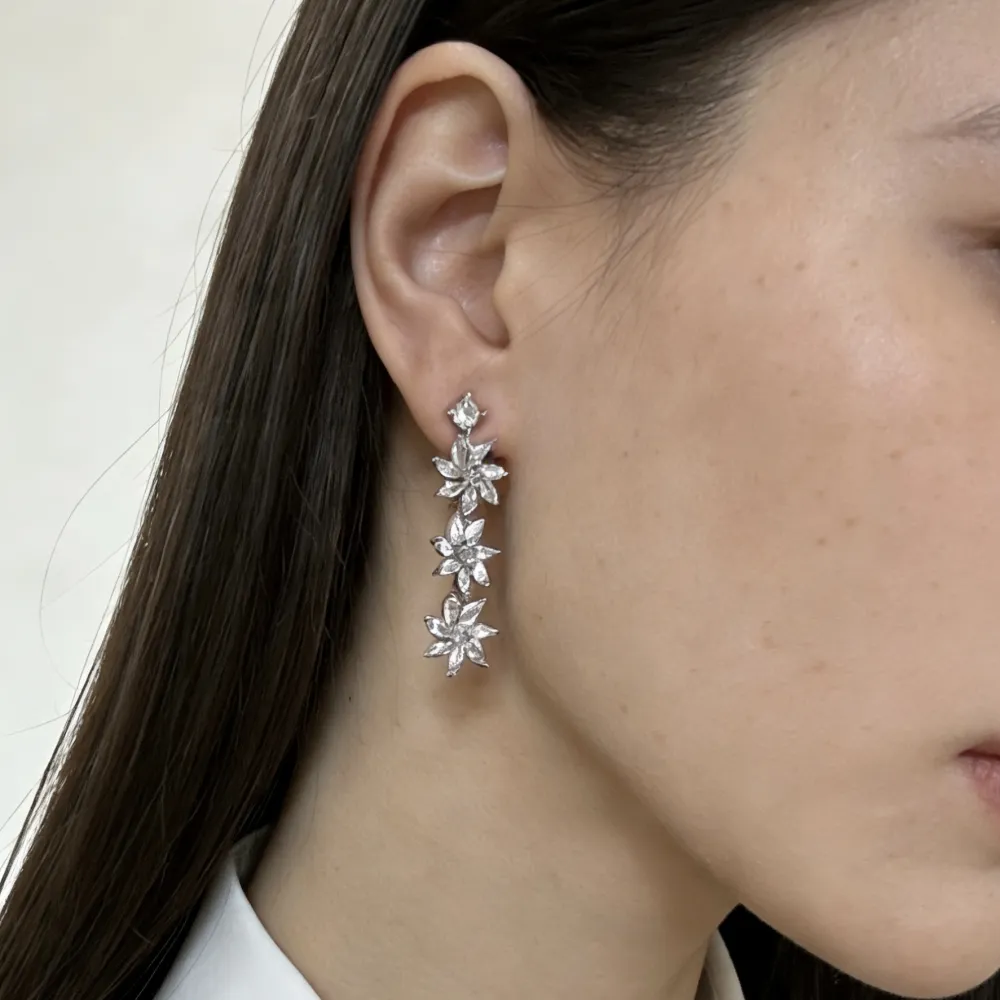 Fiore pendente-Orecchini con Cubic Zirconia - OR-506-430