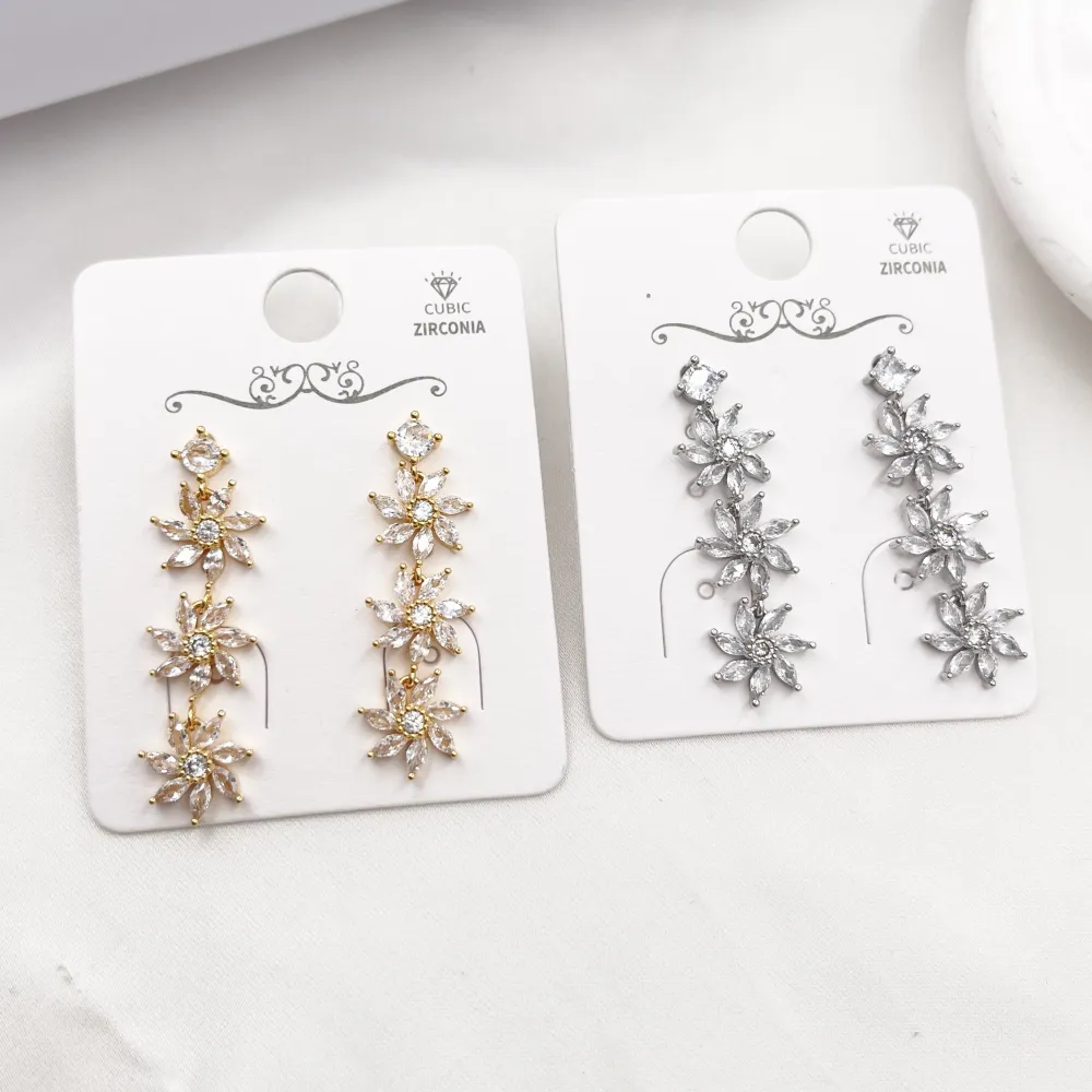 Fiore pendente-Orecchini con Cubic Zirconia - OR-506-430