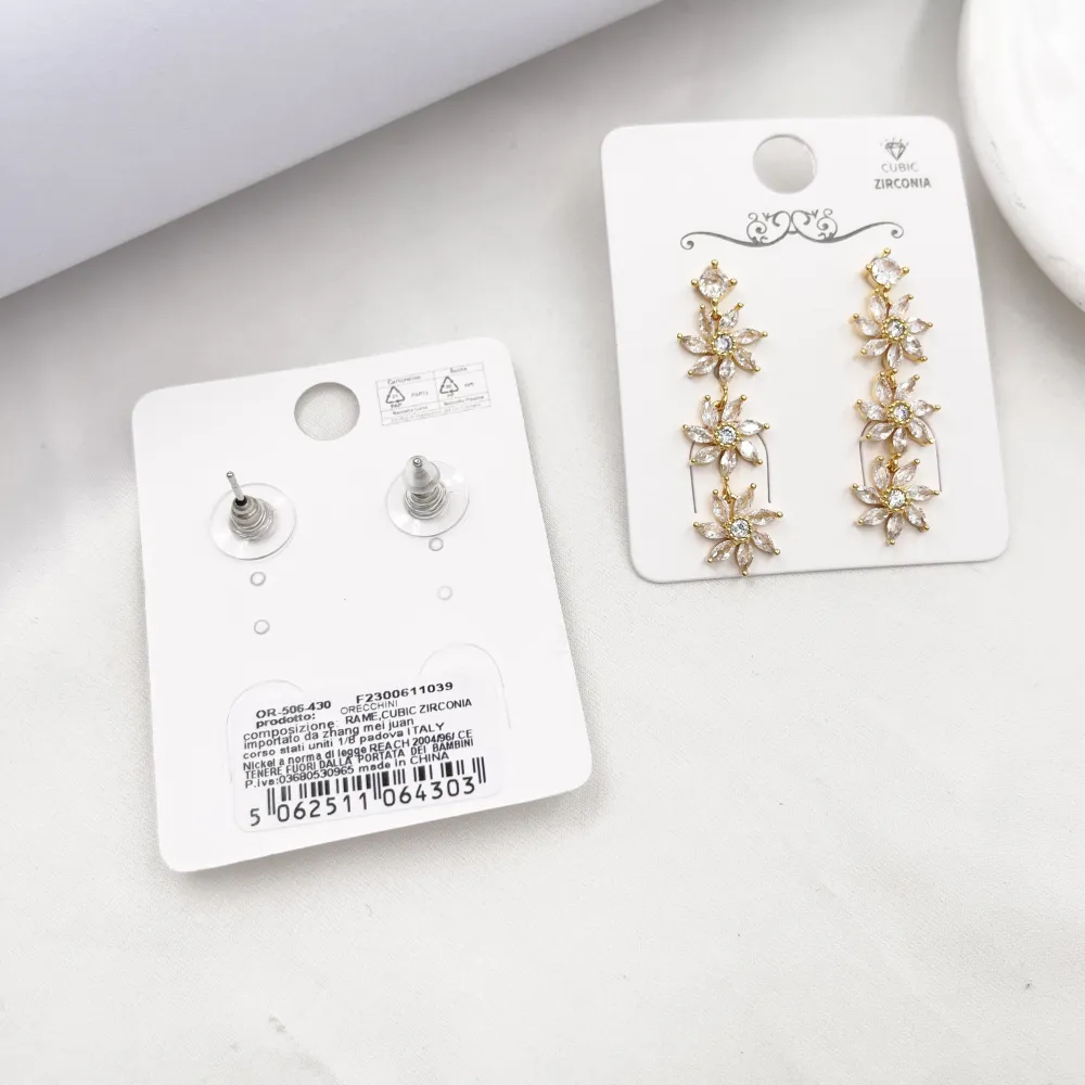 Fiore pendente-Orecchini con Cubic Zirconia - OR-506-430