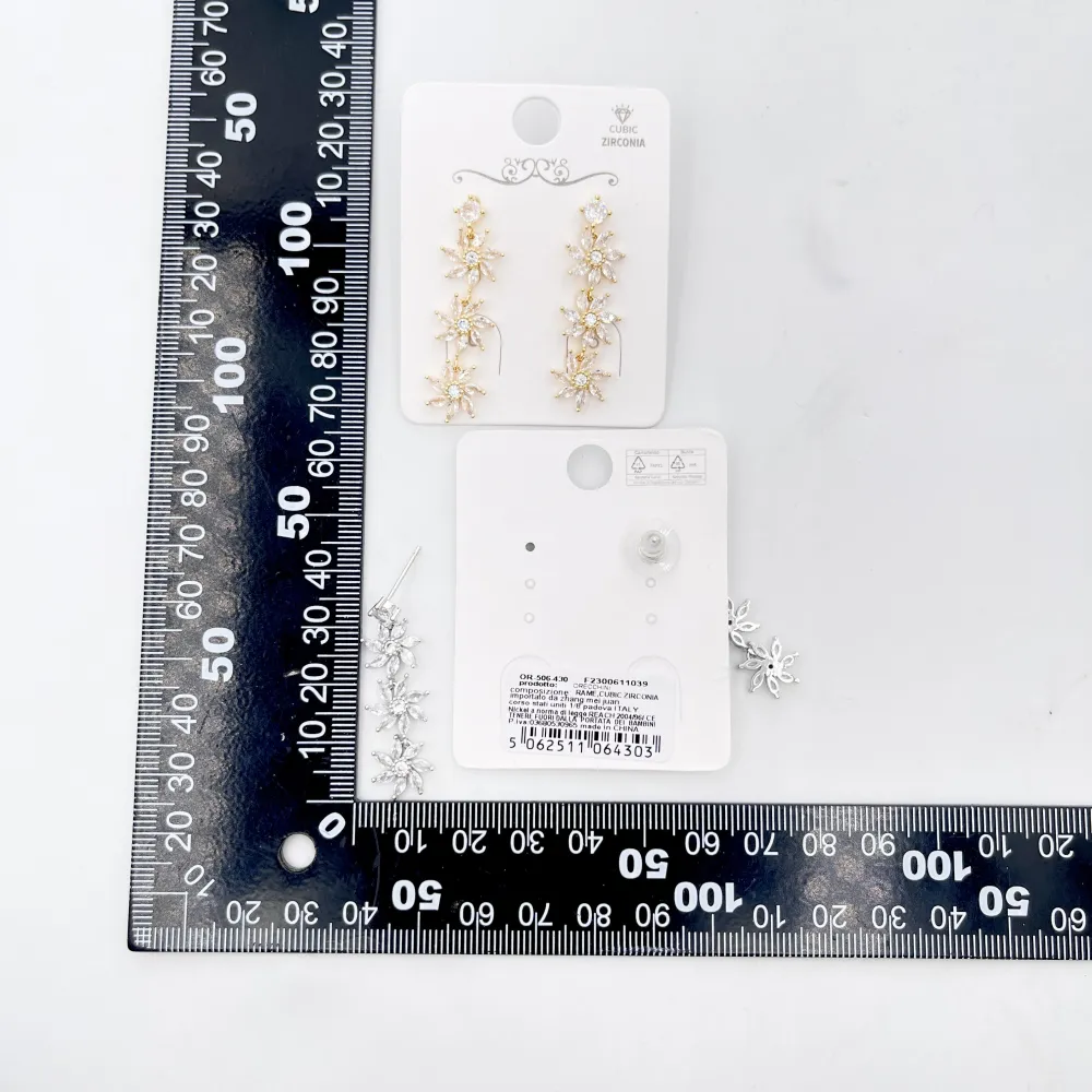 Fiore pendente-Orecchini con Cubic Zirconia - OR-506-430