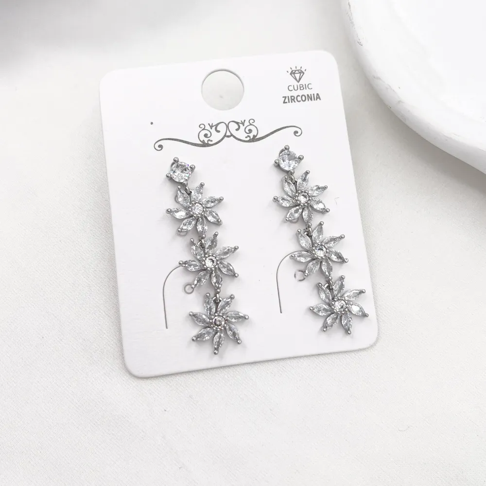 Fiore pendente-Orecchini con Cubic Zirconia - OR-506-430
