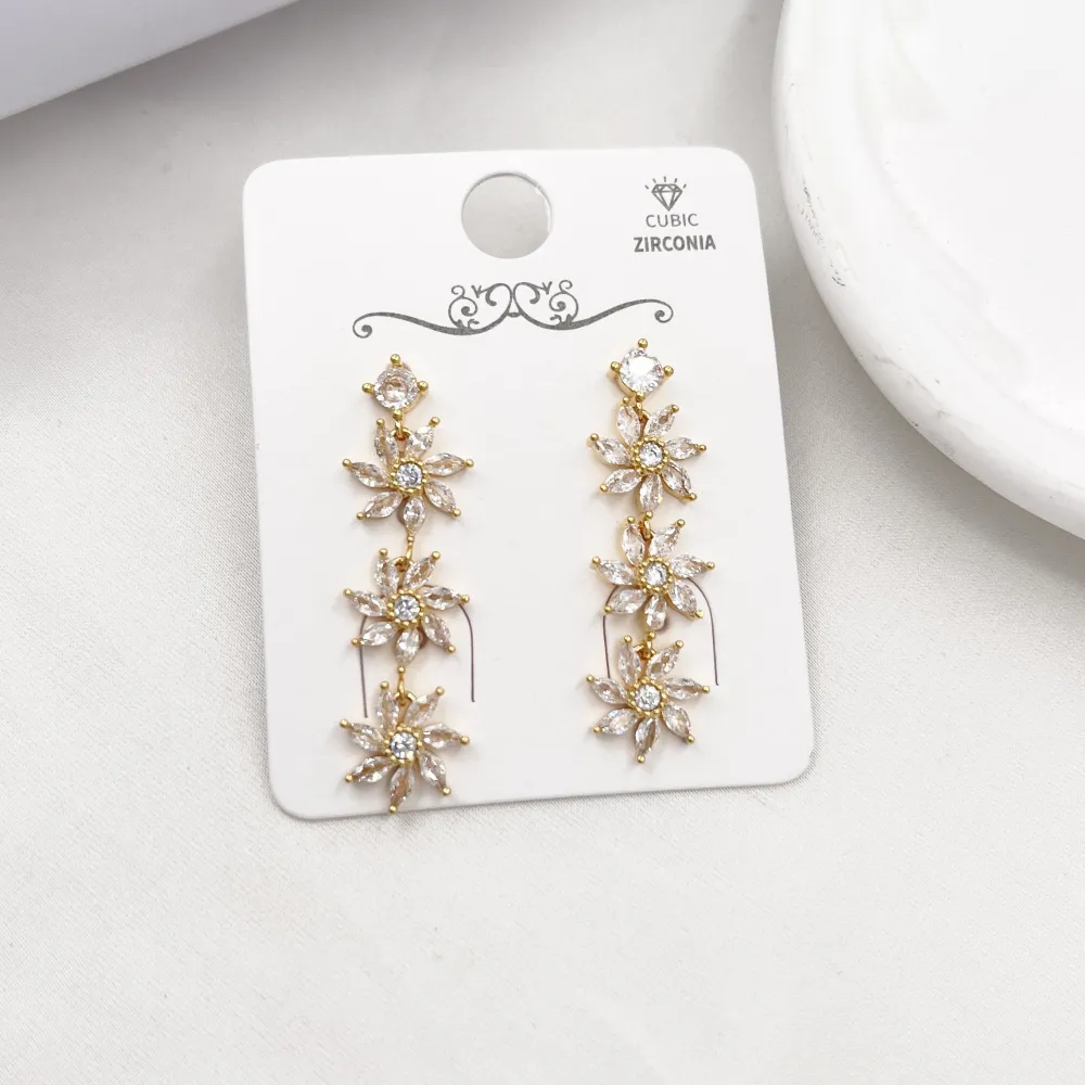 Fiore pendente-Orecchini con Cubic Zirconia - OR-506-430