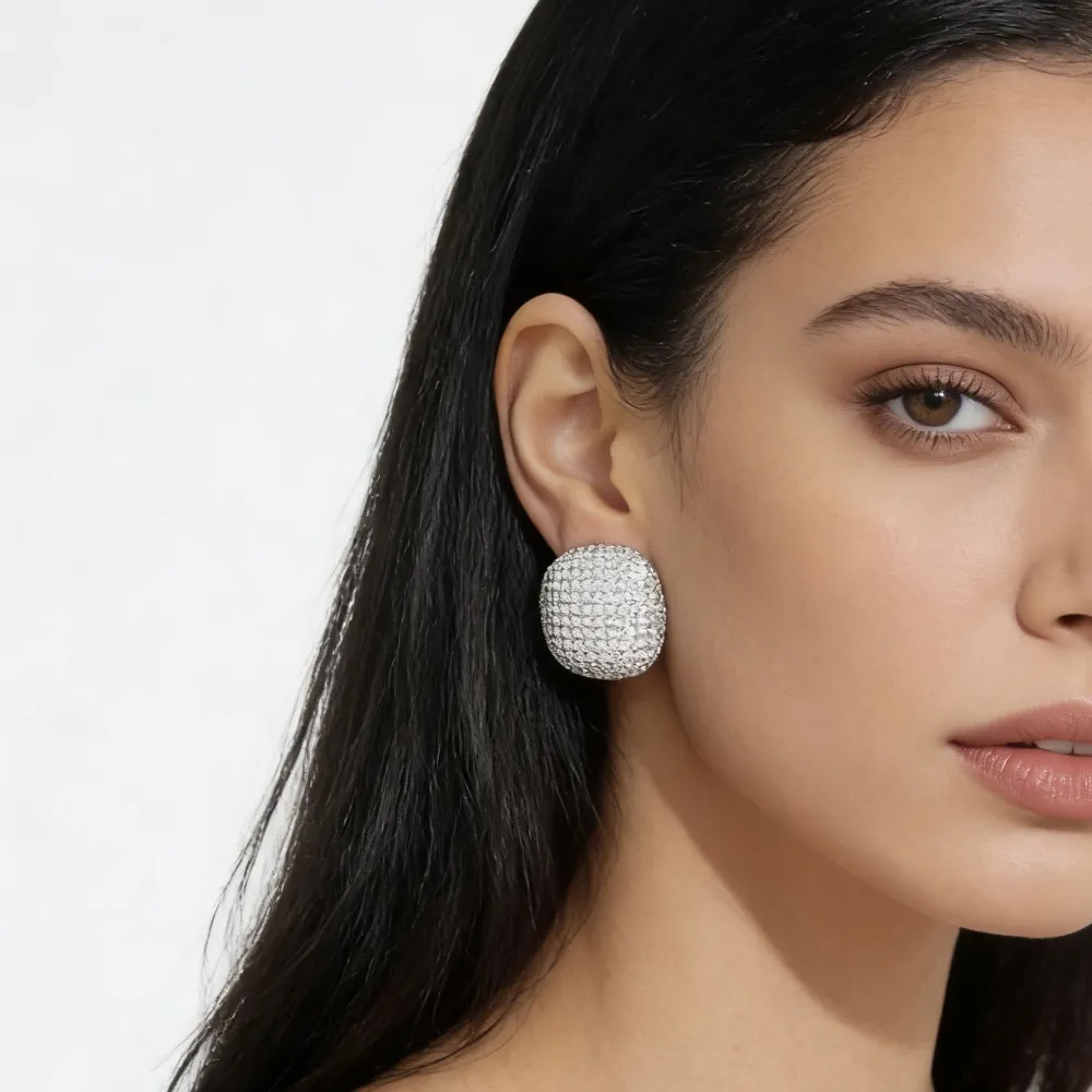 Quadrato-Orecchini con Cubic Zirconia - OR-506-396