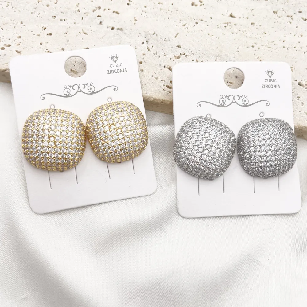 Quadrato-Orecchini con Cubic Zirconia - OR-506-396