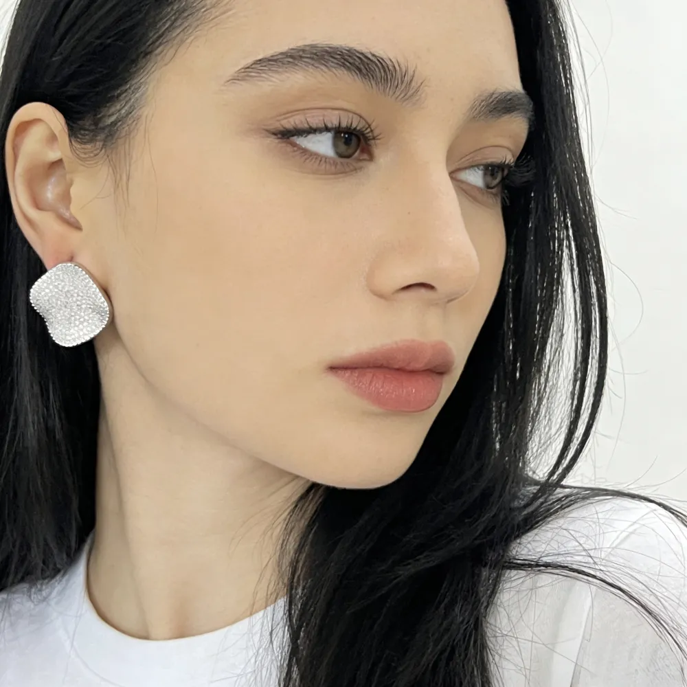 Rombo onda-Orecchini con Cubic Zirconia - OR-506-395