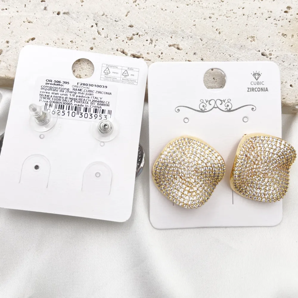 Rombo onda-Orecchini con Cubic Zirconia - OR-506-395