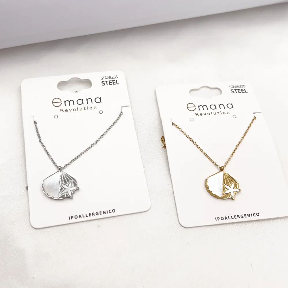 Conchiglia Stella Marina -Collana Corta in Acciaio - CL-795-10611