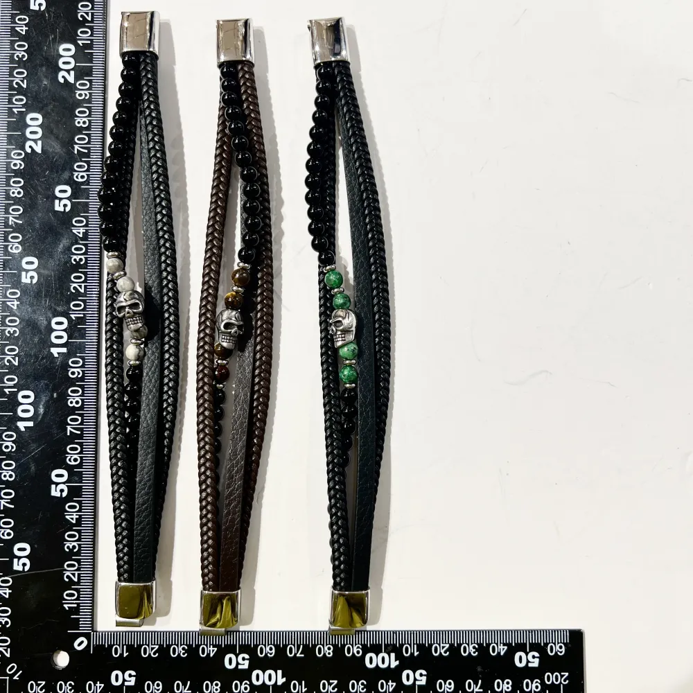 Multifili Con Teschio-Bracciale Uomo in Acciaio - BAU-775-25