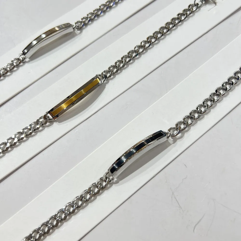 Placca liscio-Bracciale Uomo in Acciaio - BR-775-43