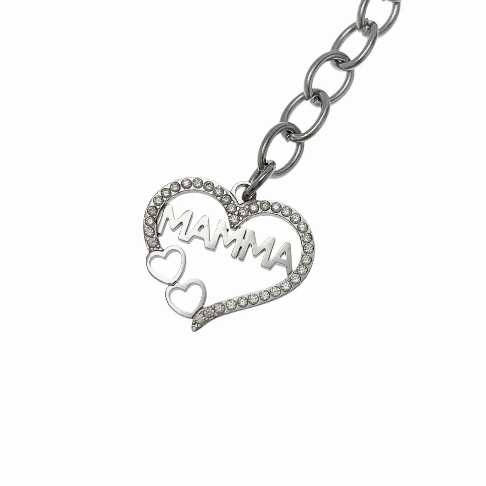 Cuore Mamma-Portachiave in Acciaio - PO-103-AA4129P