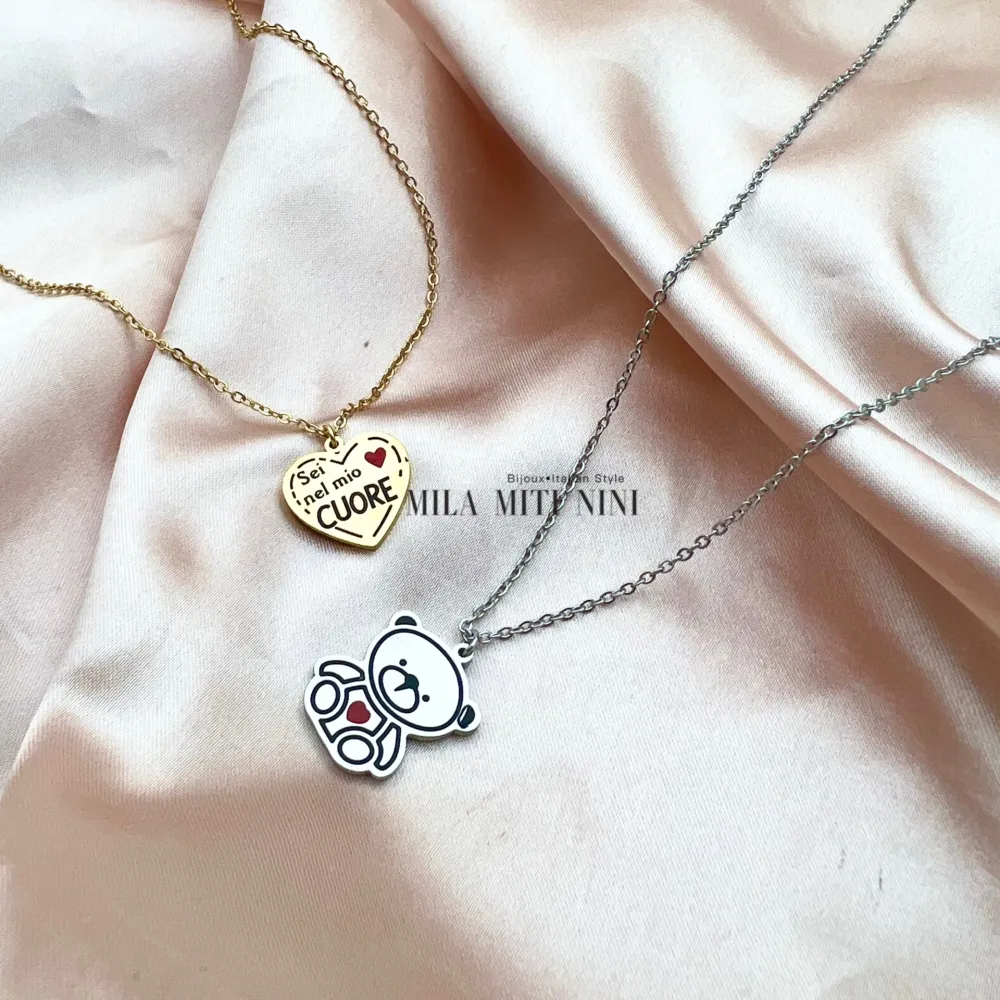 CPA413-1684-Ciondolo Smaltato- 12Pz Collane in Acciaio_2