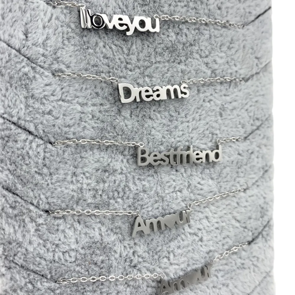 CPA6391-Scritte-12pz Collane Corta in Acciaio_2