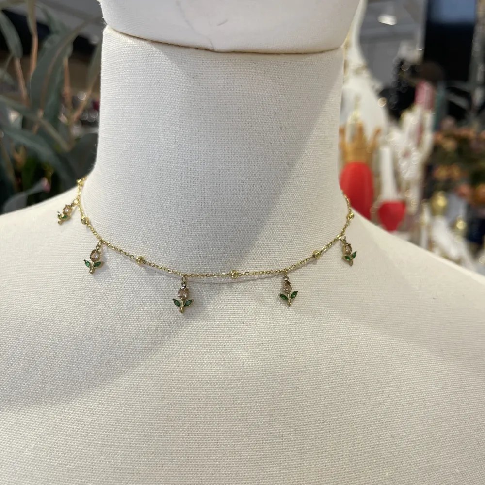Tulipano-12pz Collane corte in Acciaio - CL-413-3785