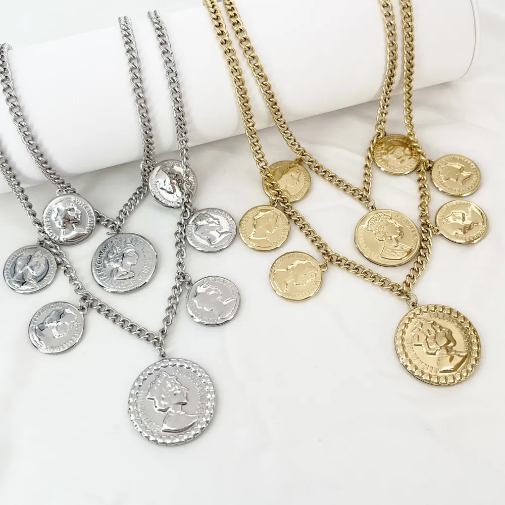 Multifili con medaglia -Collana Multifilo in Metallo - CL-103-AA6839N