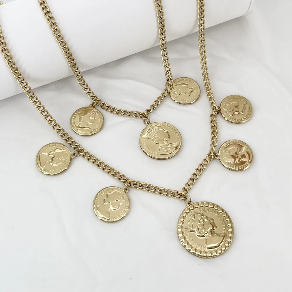 Multifili con medaglia -Collana Multifilo in Metallo - CL-103-AA6839N