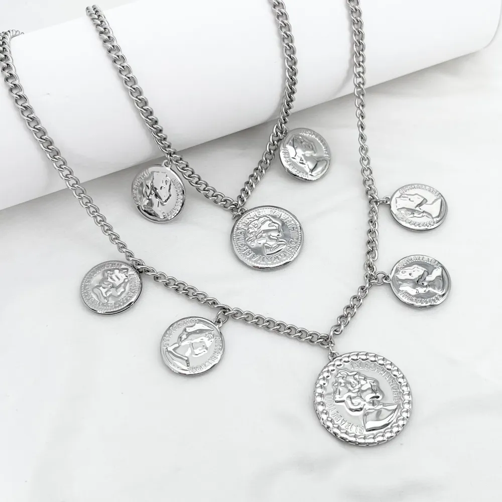 Multifili con medaglia -Collana Multifilo in Metallo - CL-103-AA6839N