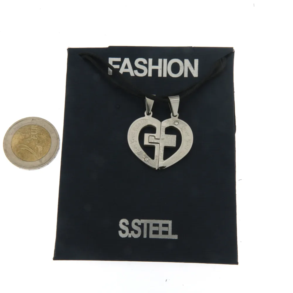 Cuore con Croce - Collana Doppia Acciaio_Acciaio_2