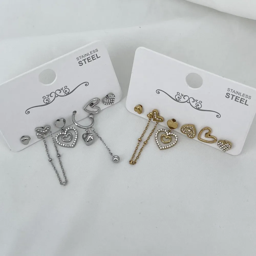 Cuore pendente - Set Orecchini 6 Pz - OR-795-19749