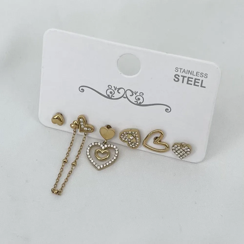 Cuore pendente - Set Orecchini 6 Pz - OR-795-19749